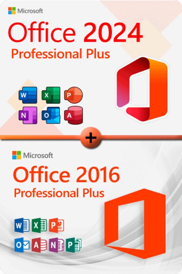 Microsoft Office 2024 Professional Plus + Microsoft Office 2016 Professional Plus LICENSE FOR 3 DEVICES