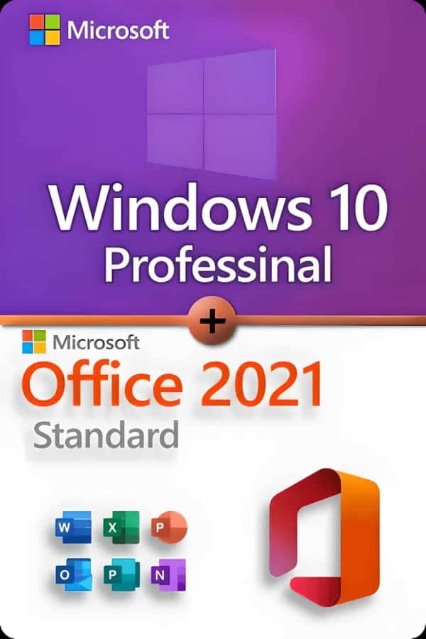 Microsoft Windows 10 Professional + Microsoft Office 2021 Standard LICENSE FOR 3 DEVICES