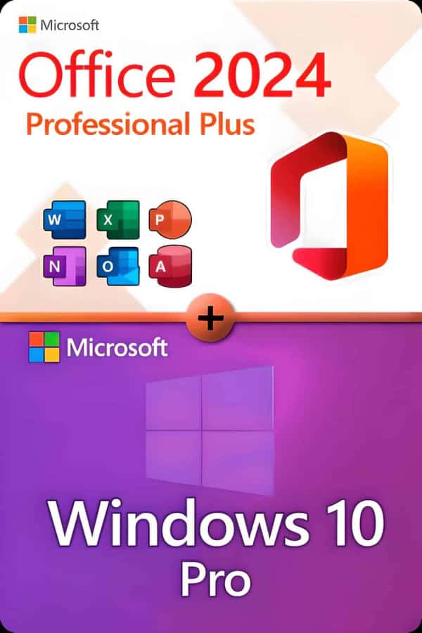 Microsoft Windows 10 Professional + Microsoft Visio 2024 Professional license for 3 devices