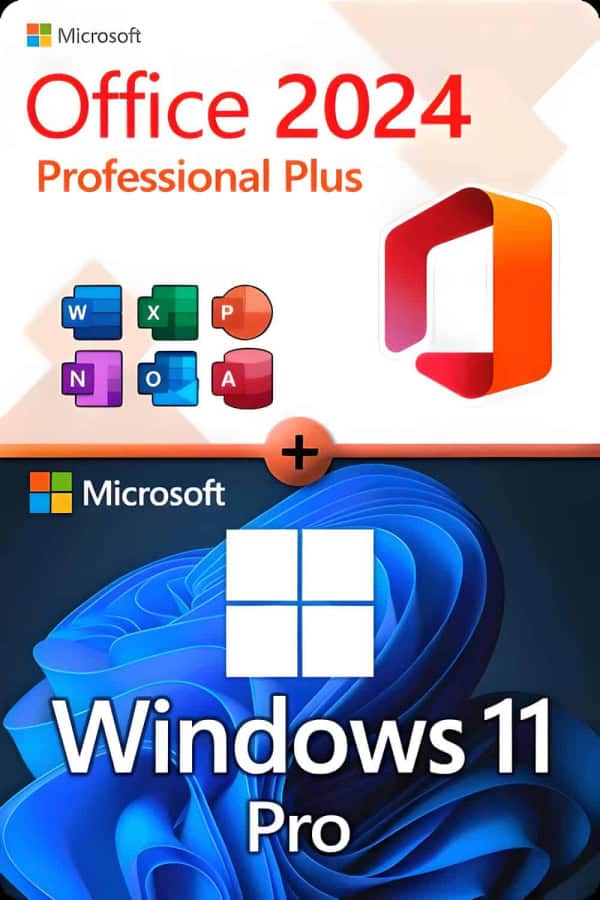 Microsoft Office 2024 Professional Plus + Microsoft Windows 11 Professional LICENSE FOR 3 DEVICES
