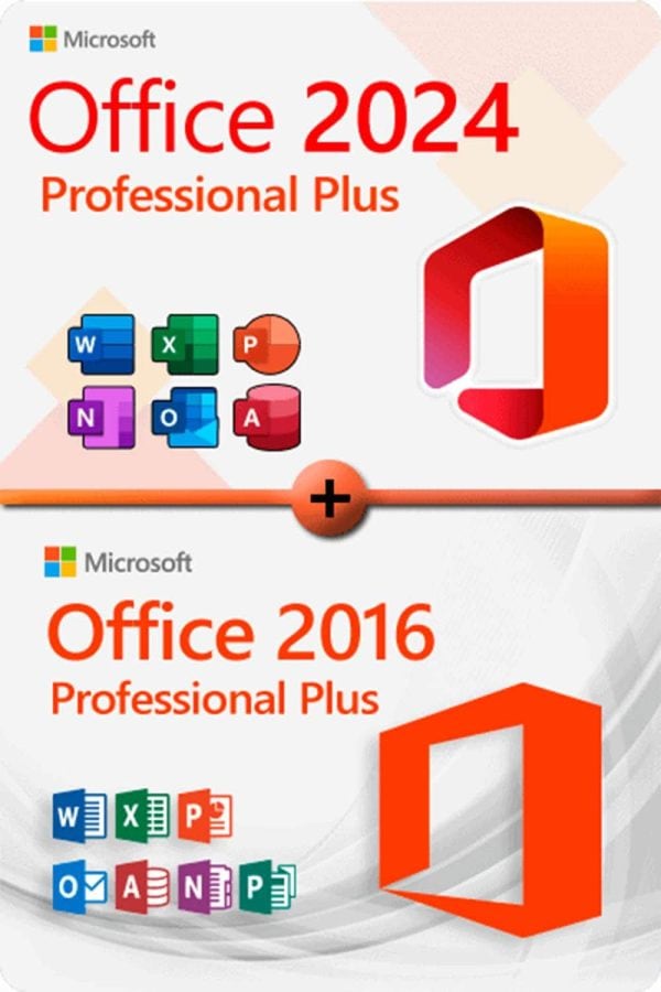 Microsoft Office 2024 Professional Plus + Microsoft Office 2016 Professional Plus Lisens for 3 enheter