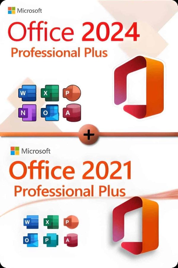 Microsoft Office 2024 Professional Plus + Microsoft Office 2021 Professional Plus Lisens for 3 PC-er