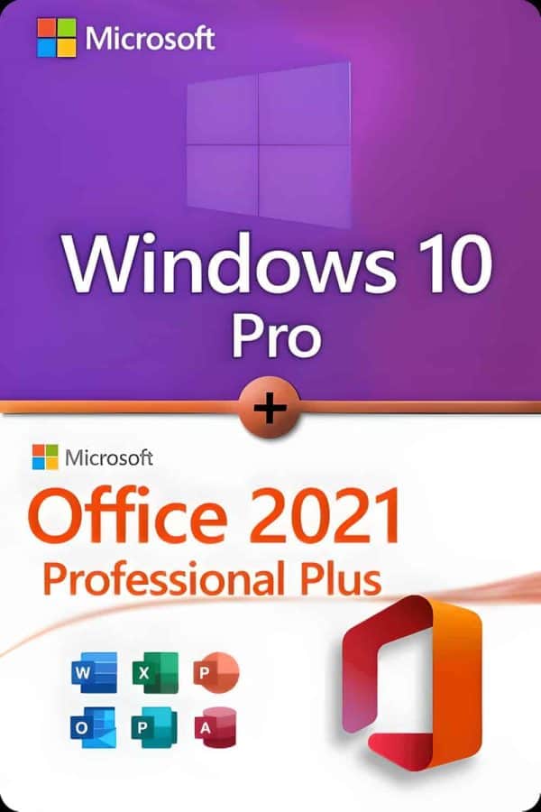 Microsoft Windows 10 Professional + Microsoft Office 2021 Professional Plus Lisens for 3 PC-er